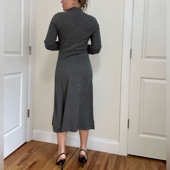 Wool Blend Mid Length Long Sleeve Swing Hem Dress - Picture 4 of 9